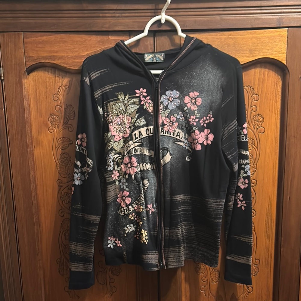 Vanilla Sugar Black Floral Hoodie